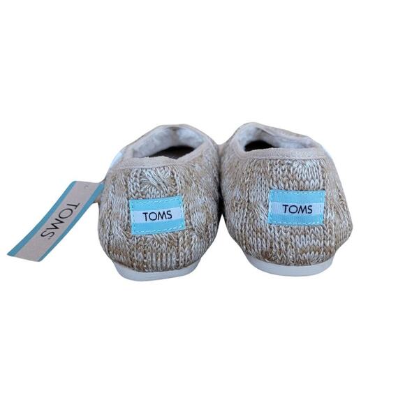 TOMS Ortholite Sahara Chunky Cable Knit Faux Fur Shoes Womens 9W Flexible Unique - Picture 6 of 10